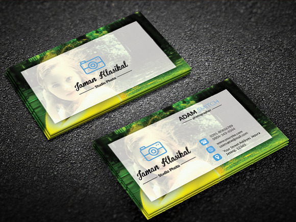 Abstrack Photographer Business Card in Business Card Templates - product preview 2