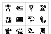 Set icons of robotic industry