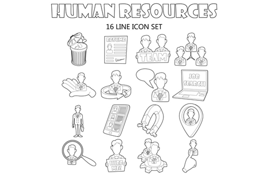 Human resources icons set in Graphics - product preview 8