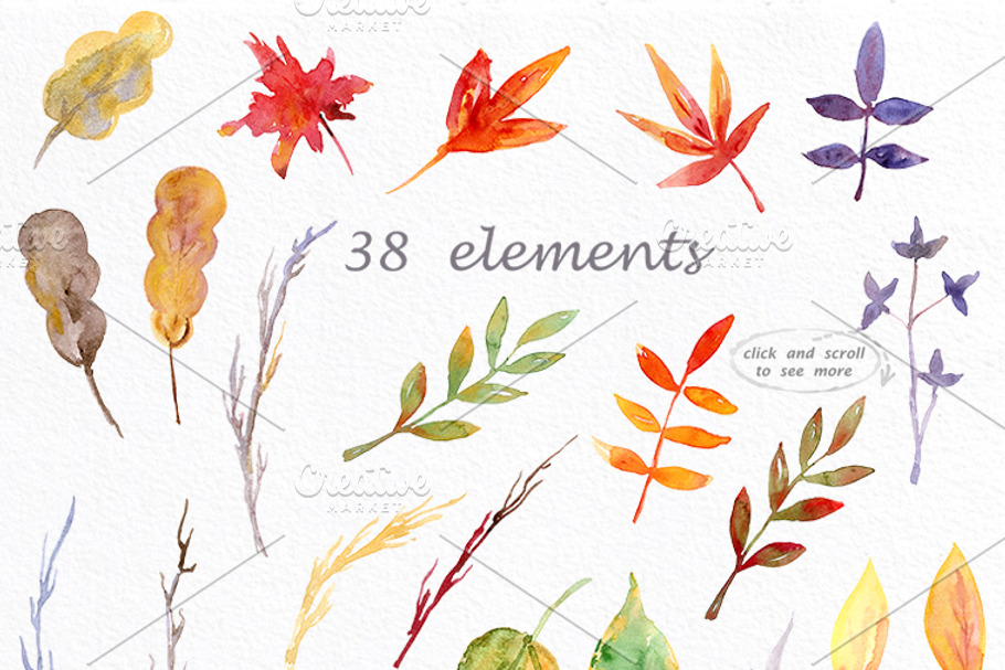 It's Autumn Watercolor Clipart in Illustrations - product preview 8