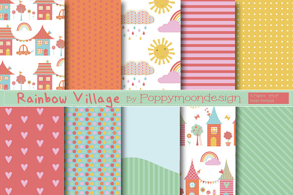 Rainbow village in Illustrations - product preview 1