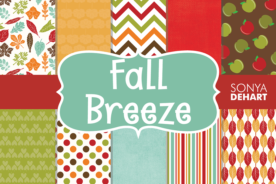 Fall Breeze Digital Paper Patterns