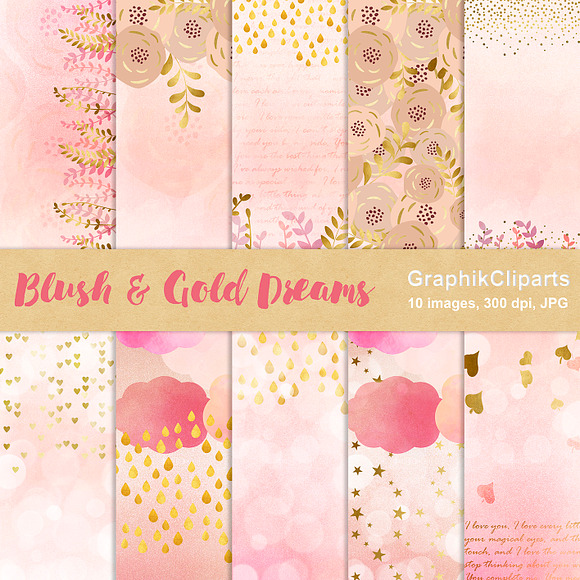 50% OFF Blush & Gold Bundle in Textures - product preview 3