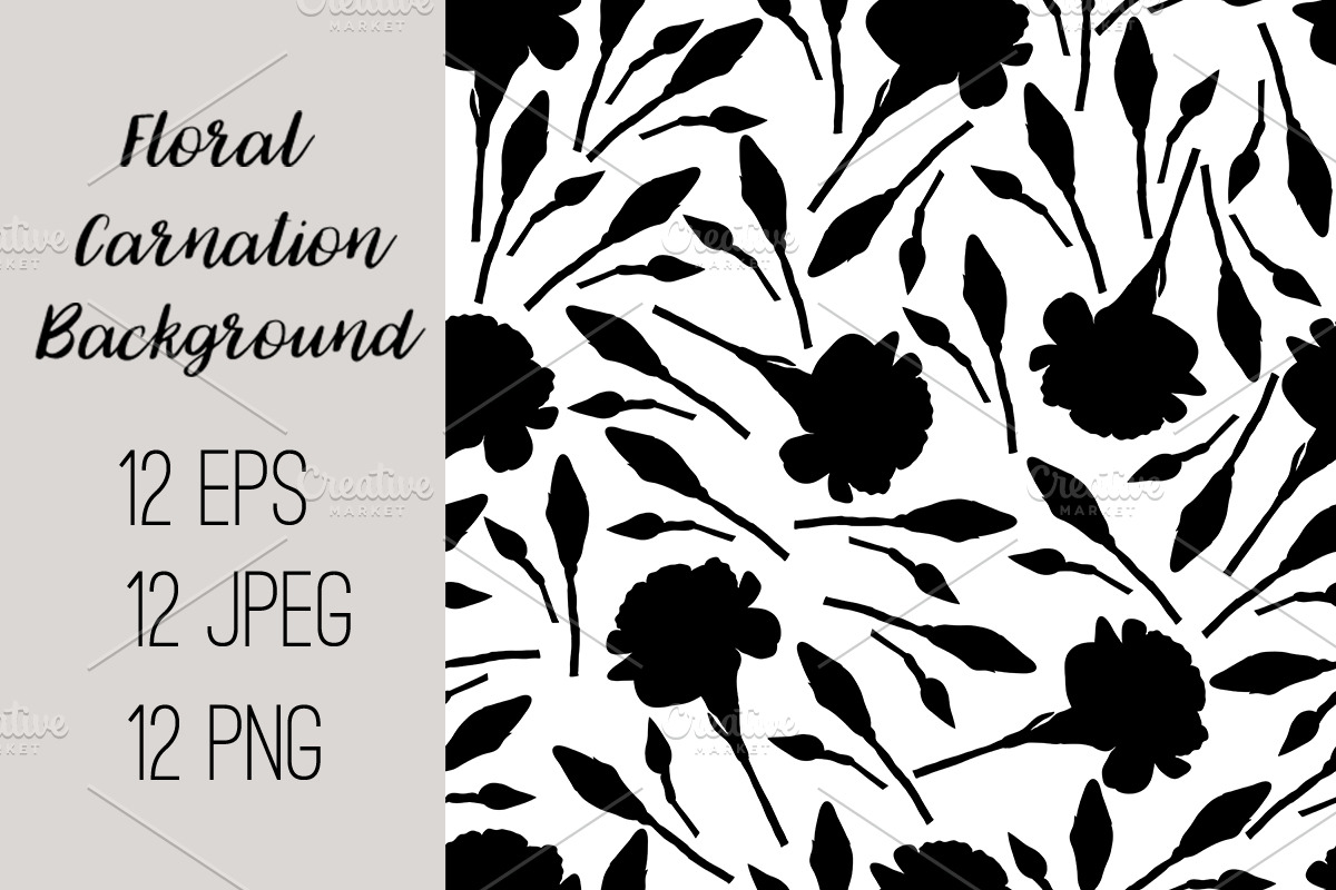 №197 Floral  carnation background in Illustrations - product preview 8