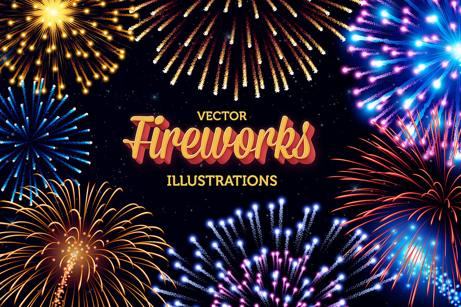 Vector Fireworks Illustrations in Illustrations - product preview 8