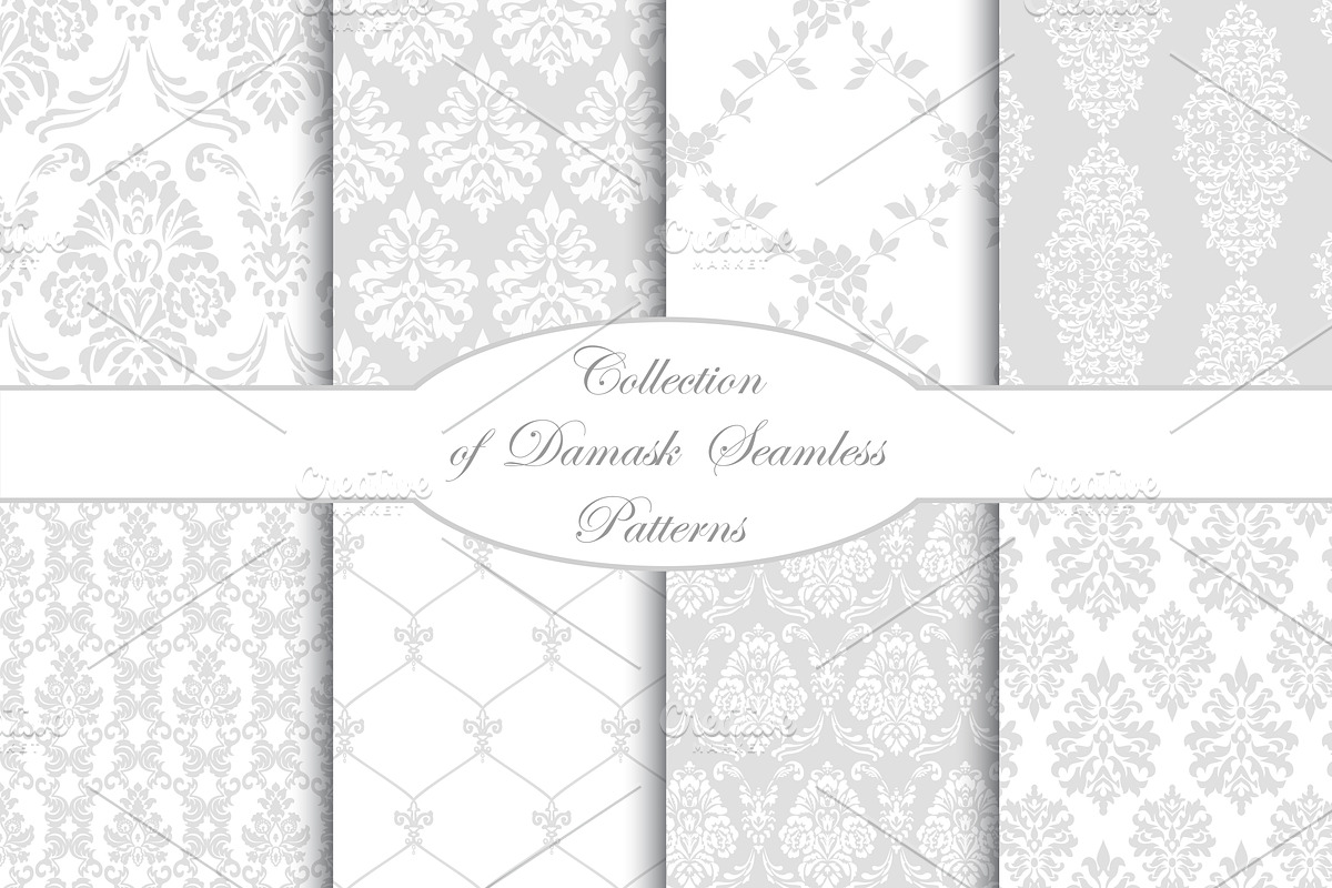 Damask vector seamless patterns in Patterns - product preview 8