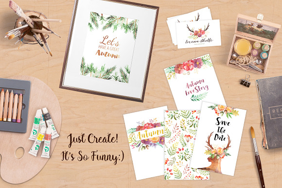 Watercolor Autumn BUNDLE in Graphics - product preview 4