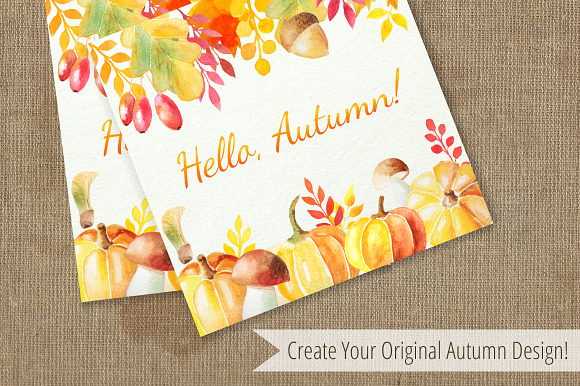Watercolor Autumn BUNDLE in Graphics - product preview 9