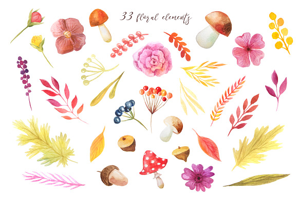 Watercolor Autumn BUNDLE in Graphics - product preview 11