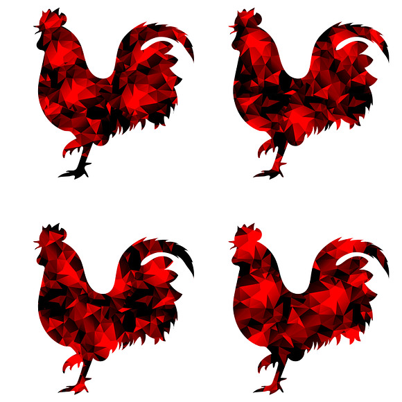 Triangular polygonal roosters. in Objects - product preview 6
