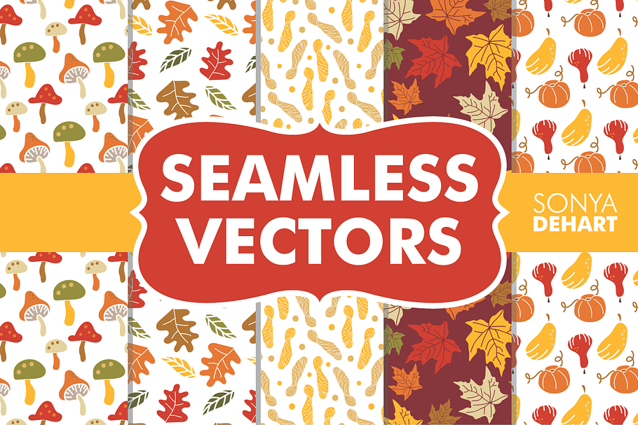 Seamless Fall Vector Patterns