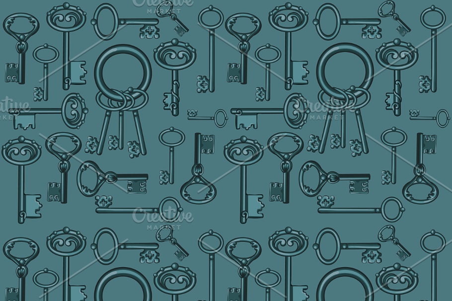 Big set of vintage keys in Illustrations - product preview 8