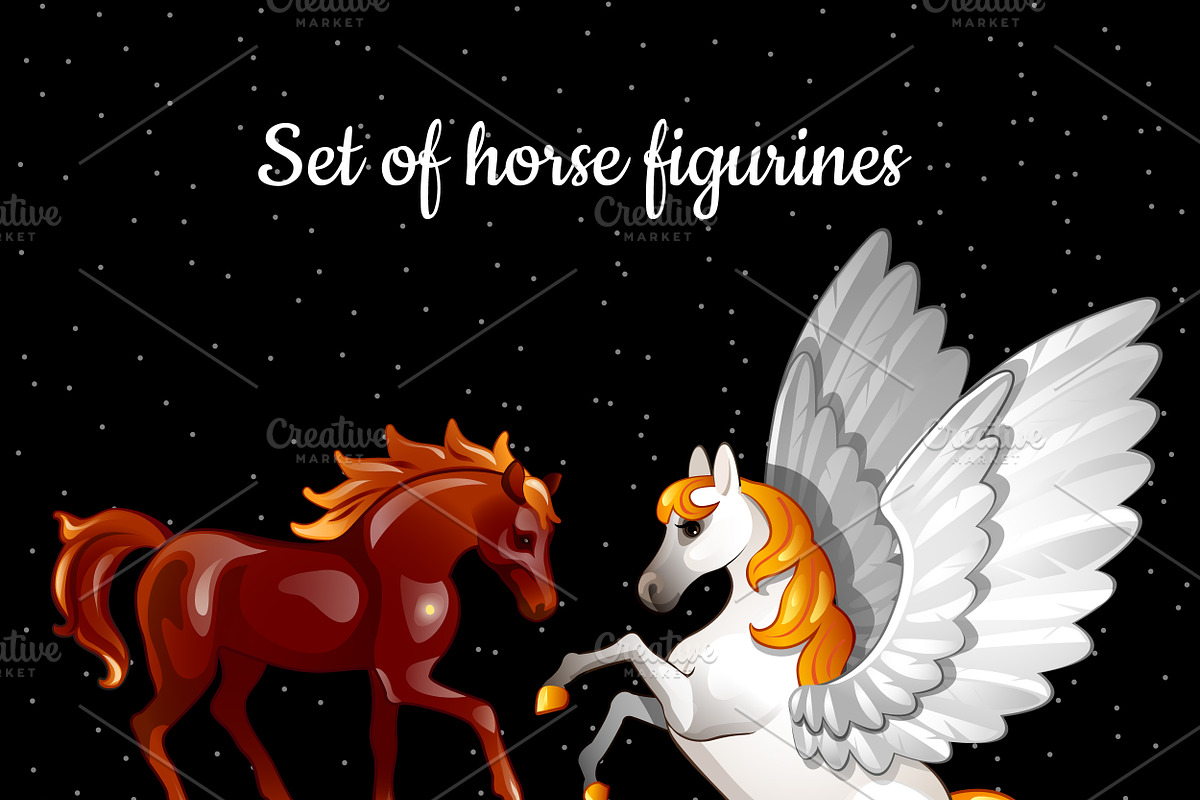 Two figures of magical horses in Illustrations - product preview 8