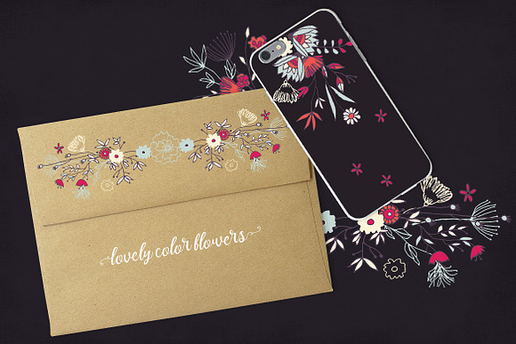 Lovely Colors Flowers in Illustrations - product preview 5