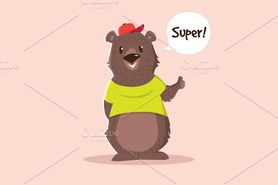 Cute Little Bear Character in Illustrations - product preview 8