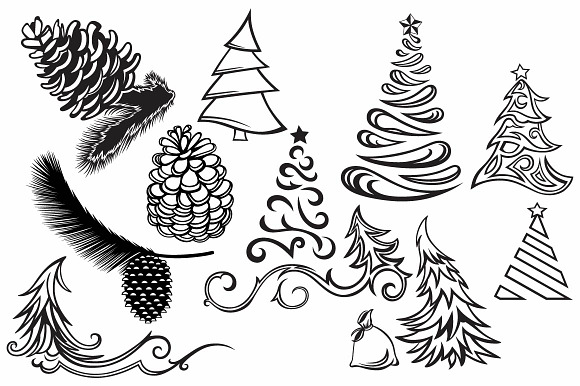 Coniferous trees in Illustrations - product preview 1