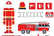 Fire safety equipment vector
