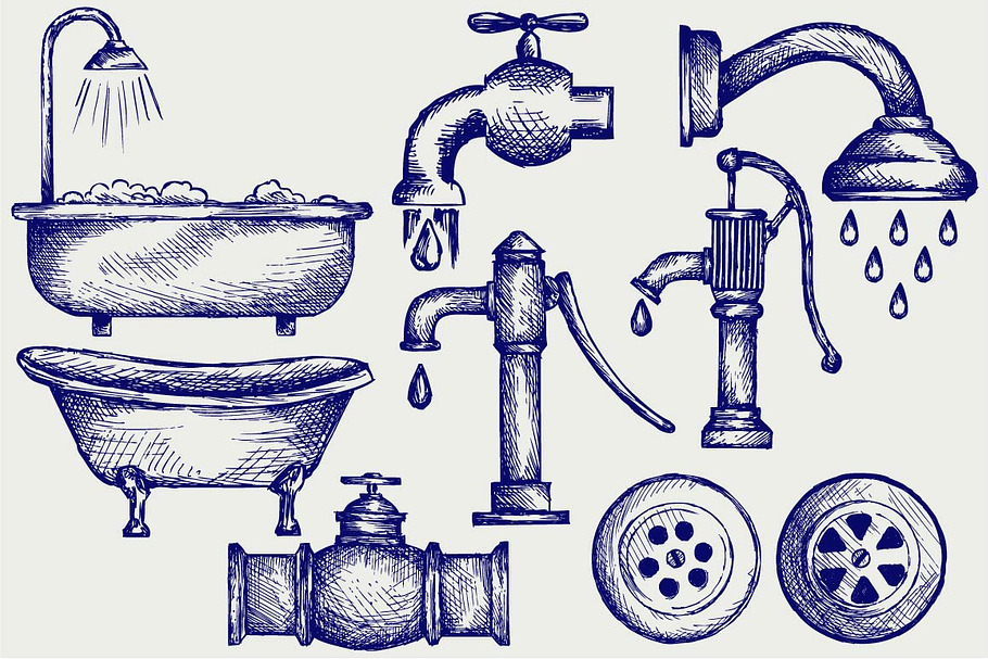 Plumbing fixtures in Illustrations - product preview 8