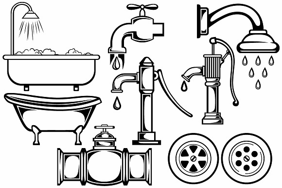 Plumbing fixtures in Illustrations - product preview 3