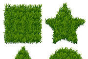 Green grass vector banners set