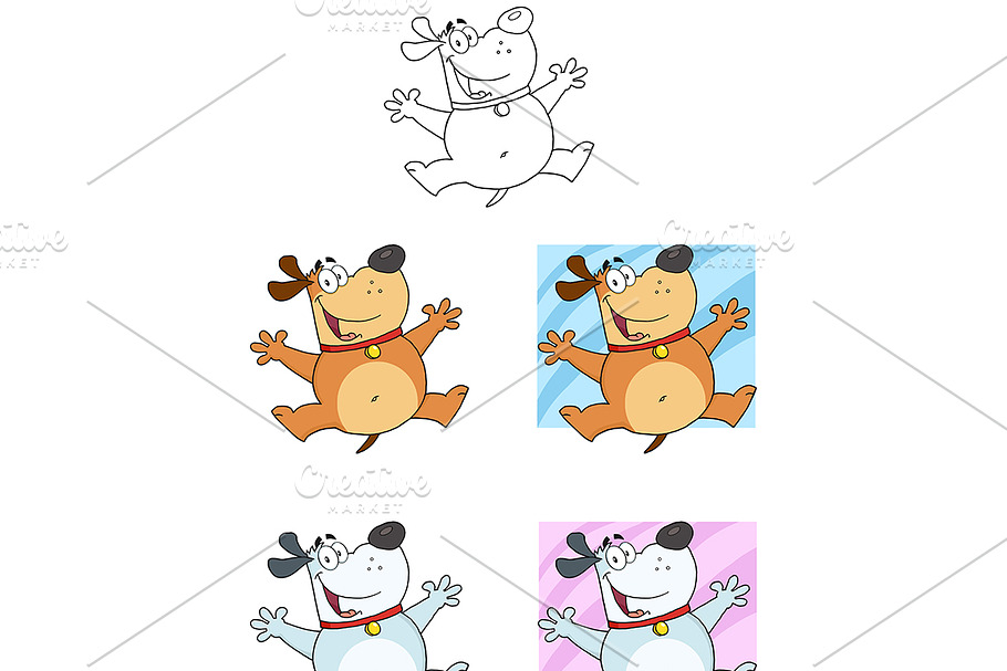 Happy Jumping Dog Collection in Illustrations - product preview 8