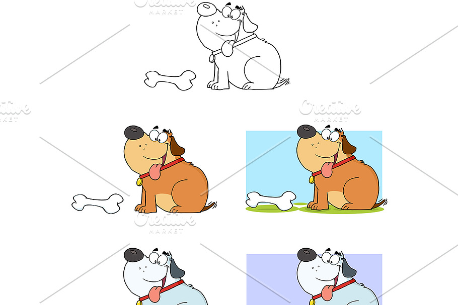 Dog With Bone. Collection in Illustrations - product preview 8