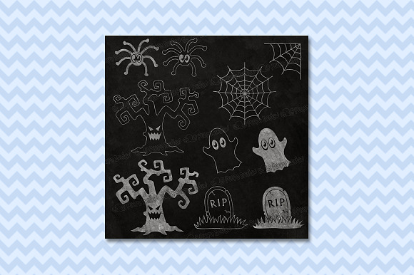 Chalkboard Halloween clipart in Objects - product preview 2