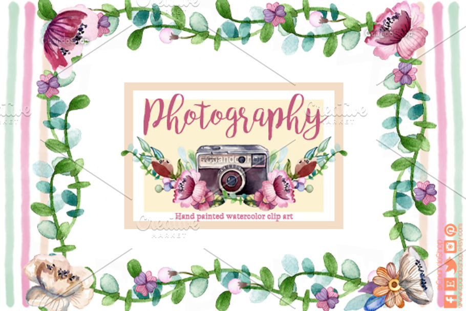 Camara vintage clip art in Illustrations - product preview 8