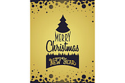 Christmas and New Year logo or label