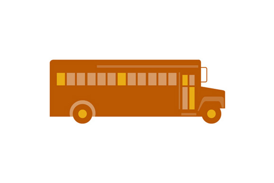 Vintage School Bus Side Retro in Illustrations - product preview 8