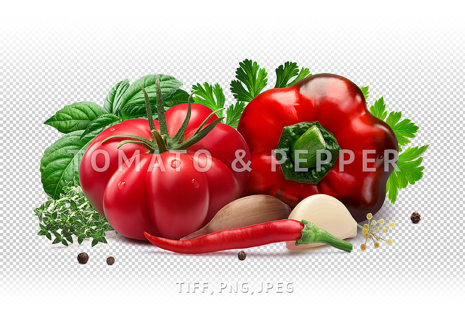 Tomato and bell pepper in Objects - product preview 8