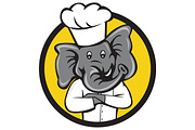 Chef Elephant Arms Crossed Circle 