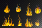 Hot fire flame vector