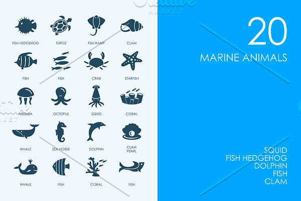 Marine animals icons