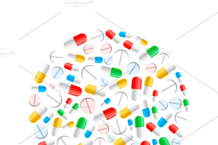 Colourful pills in circle shape in Objects - product preview 8
