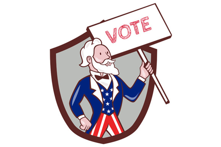 Uncle Sam American Placard Vote  in Illustrations - product preview 8