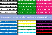 6 Stripes and paint drops Patterns