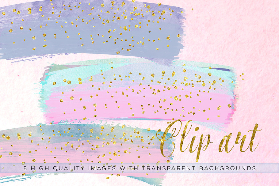 Pastel Confetti brush clip art in Illustrations - product preview 8