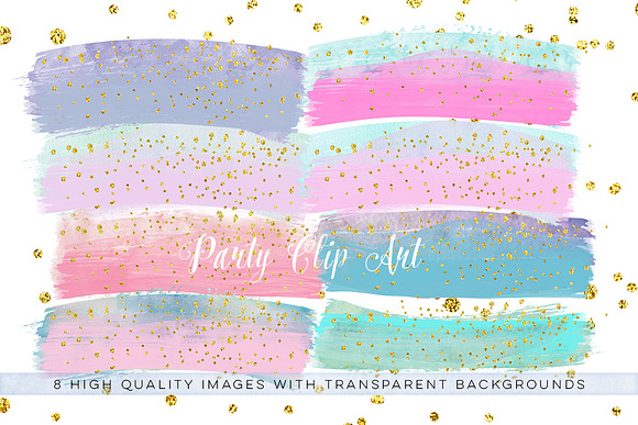 Pastel Confetti brush clip art in Illustrations - product preview 3