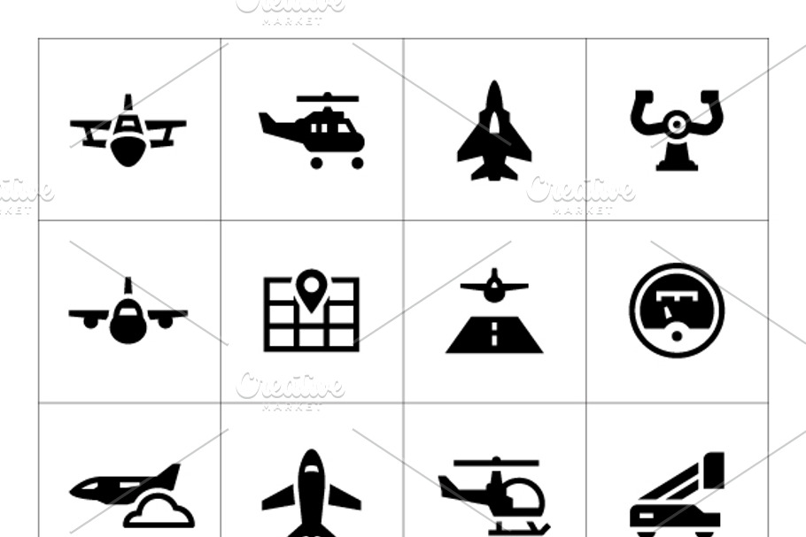Set icons of aviation in Graphics - product preview 8
