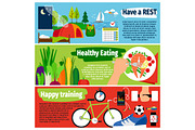 Healthy lifestyle banners