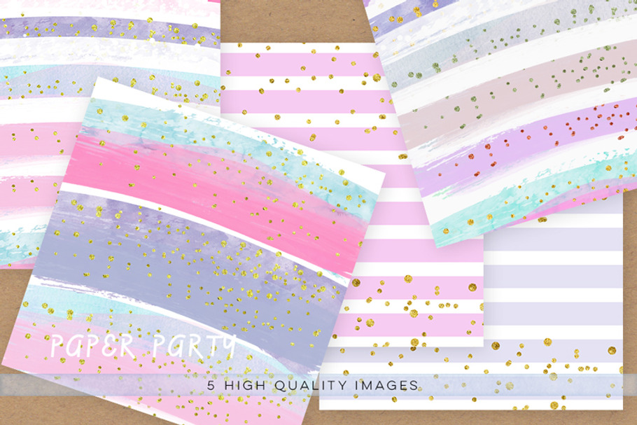 Watercolor Fairy Confetti Paper in Textures - product preview 8