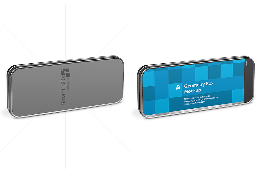 Metal Geometry Box Design Mockup in Product Mockups - product preview 8