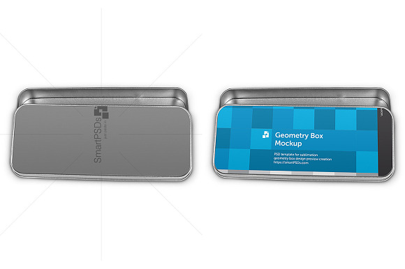 Metal Geometry Box Design Mockup in Product Mockups - product preview 2