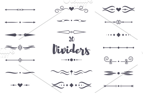 20 dividers calligraphic style