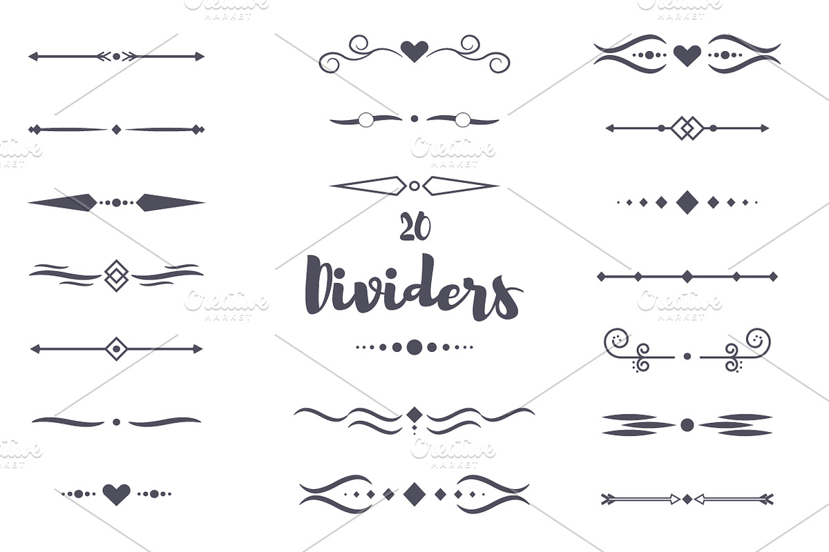 20 dividers calligraphic style in Illustrations - product preview 8
