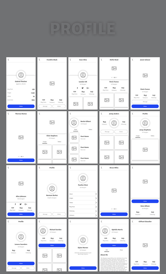 Wirey Wireframe Kit Pack in Wireframe Kits - product preview 11