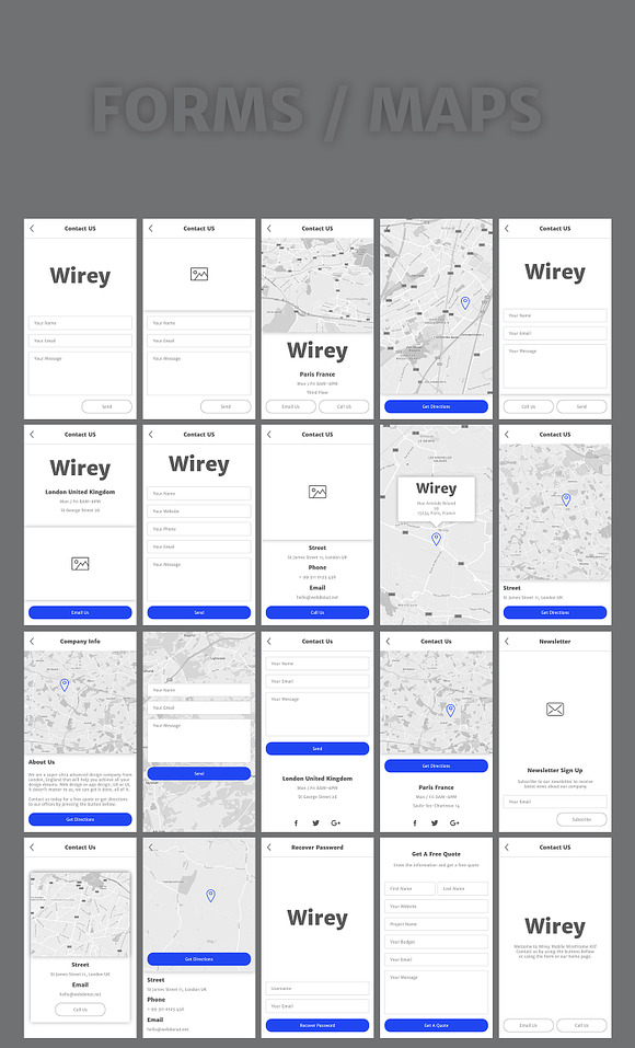 Wirey Wireframe Kit Pack in Wireframe Kits - product preview 15