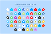 Complete Simple Social Icon Set