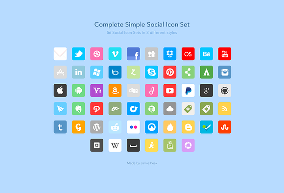 Complete Simple Social Icon Set in Simple Icons - product preview 1